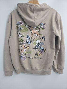 Disney Bambi Beige Hoodie Forest Friends Full Zip‎